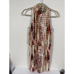 White House Black Market Halter Mini‎ Geometric Print Dress V1